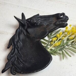Vintage HomArt Iron JM70 Cast Iron Horse Head Tray Catchall Dish Equestrian